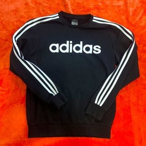Black Adidas crew neck. Size Medium.